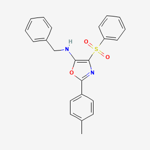 molecular formula C23H20N2O3S B11395817 N-benzyl-2-(4-methylphenyl)-4-(phenylsulfonyl)-1,3-oxazol-5-amine 