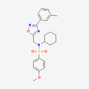 N-cyclohexyl-4-methoxy-N-{[3-(3-methylphenyl)-1,2,4-oxadiazol-5-yl]methyl}benzenesulfonamide