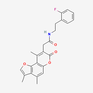 N-[2-(2-fluorophenyl)ethyl]-2-(3,4,9-trimethyl-7-oxo-7H-furo[2,3-f]chromen-8-yl)acetamide