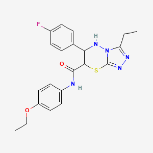 molecular formula C21H22FN5O2S B11395833 N-(4-ethoxyphenyl)-3-ethyl-6-(4-fluorophenyl)-6,7-dihydro-5H-[1,2,4]triazolo[3,4-b][1,3,4]thiadiazine-7-carboxamide 