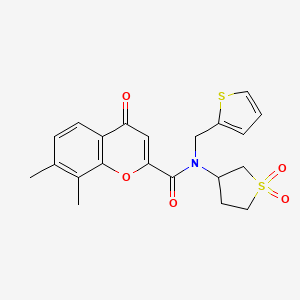 N-(1,1-dioxidotetrahydrothiophen-3-yl)-7,8-dimethyl-4-oxo-N-(thiophen-2-ylmethyl)-4H-chromene-2-carboxamide