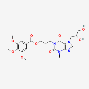 3-[7-(2,3-dihydroxypropyl)-3-methyl-2,6-dioxo-2,3,6,7-tetrahydro-1H-purin-1-yl]propyl 3,4,5-trimethoxybenzoate