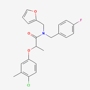 molecular formula C22H21ClFNO3 B11395869 2-(4-chloro-3-methylphenoxy)-N-(4-fluorobenzyl)-N-(furan-2-ylmethyl)propanamide 