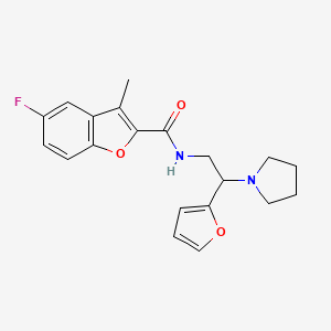 5-fluoro-N-[2-(furan-2-yl)-2-(pyrrolidin-1-yl)ethyl]-3-methyl-1-benzofuran-2-carboxamide