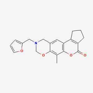 9-(2-furylmethyl)-6-methyl-2,3,9,10-tetrahydro-8H-cyclopenta[3,4]chromeno[6,7-e][1,3]oxazin-4(1H)-one