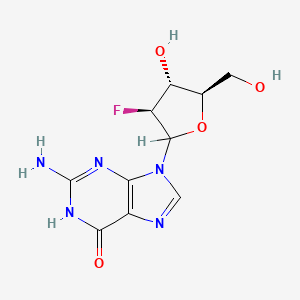 molecular formula C10H12FN5O4 B1139589 9-(2-Deoxy-2-fluoro-beta-D-arabinofuranosyl)guanine CAS No. 103884-98-6