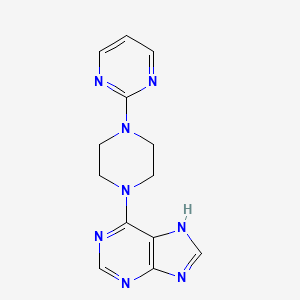 molecular formula C13H14N8 B11395902 6-[4-(pyrimidin-2-yl)piperazin-1-yl]-7H-purine 