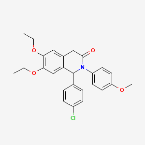 molecular formula C26H26ClNO4 B11395969 1-(4-chlorophenyl)-6,7-diethoxy-2-(4-methoxyphenyl)-1,4-dihydroisoquinolin-3(2H)-one 