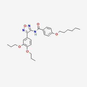 molecular formula C27H35N3O5 B11395981 N-[4-(3,4-dipropoxyphenyl)-1,2,5-oxadiazol-3-yl]-4-(hexyloxy)benzamide 