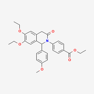 molecular formula C29H31NO6 B11396008 ethyl 4-[6,7-diethoxy-1-(4-methoxyphenyl)-3-oxo-3,4-dihydroisoquinolin-2(1H)-yl]benzoate 