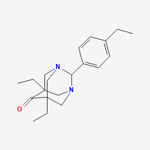 molecular formula C20H28N2O B11396014 5,7-Diethyl-2-(4-ethylphenyl)-1,3-diazatricyclo[3.3.1.1~3,7~]decan-6-one 