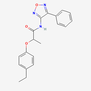 molecular formula C19H19N3O3 B11396016 2-(4-ethylphenoxy)-N-(4-phenyl-1,2,5-oxadiazol-3-yl)propanamide 