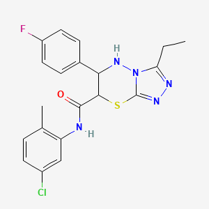 molecular formula C20H19ClFN5OS B11396025 N-(5-chloro-2-methylphenyl)-3-ethyl-6-(4-fluorophenyl)-6,7-dihydro-5H-[1,2,4]triazolo[3,4-b][1,3,4]thiadiazine-7-carboxamide 