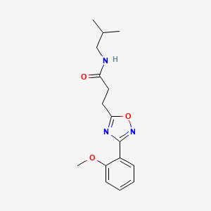 molecular formula C16H21N3O3 B11396029 3-[3-(2-methoxyphenyl)-1,2,4-oxadiazol-5-yl]-N-(2-methylpropyl)propanamide 