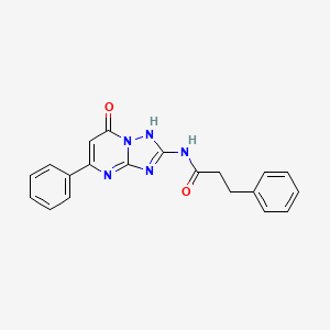 molecular formula C20H17N5O2 B11396034 N-(7-hydroxy-5-phenyl[1,2,4]triazolo[1,5-a]pyrimidin-2-yl)-3-phenylpropanamide 