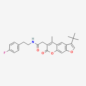 molecular formula C26H26FNO4 B11396051 2-(3-tert-butyl-5-methyl-7-oxo-7H-furo[3,2-g]chromen-6-yl)-N-[2-(4-fluorophenyl)ethyl]acetamide 