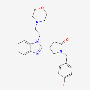 molecular formula C24H27FN4O2 B11396052 1-(4-fluorobenzyl)-4-{1-[2-(morpholin-4-yl)ethyl]-1H-benzimidazol-2-yl}pyrrolidin-2-one 