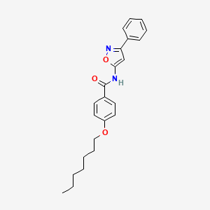 molecular formula C23H26N2O3 B11396057 4-(heptyloxy)-N-(3-phenyl-1,2-oxazol-5-yl)benzamide 