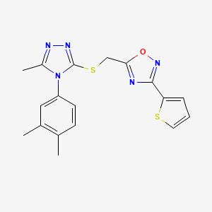 5-({[4-(3,4-dimethylphenyl)-5-methyl-4H-1,2,4-triazol-3-yl]sulfanyl}methyl)-3-(thiophen-2-yl)-1,2,4-oxadiazole