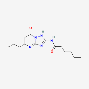 molecular formula C14H21N5O2 B11396064 N-(7-hydroxy-5-propyl[1,2,4]triazolo[1,5-a]pyrimidin-2-yl)hexanamide 