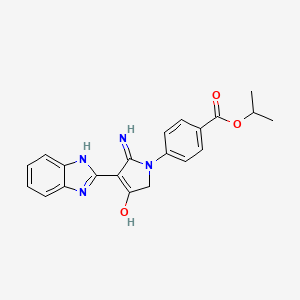 molecular formula C21H20N4O3 B11396071 propan-2-yl 4-[4-(1H-benzimidazol-2-yl)-3-hydroxy-5-imino-2H-pyrrol-1-yl]benzoate 