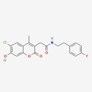 molecular formula C20H17ClFNO4 B11396081 2-(6-chloro-7-hydroxy-4-methyl-2-oxo-2H-chromen-3-yl)-N-[2-(4-fluorophenyl)ethyl]acetamide 