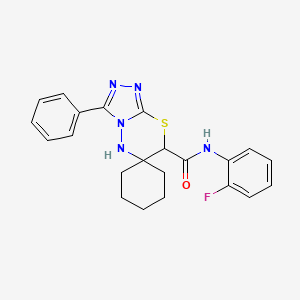 N-(2-fluorophenyl)-3'-phenylspiro[cyclohexane-1,6'-[1,2,4]triazolo[3,4-b][1,3,4]thiadiazine]-7'-carboxamide