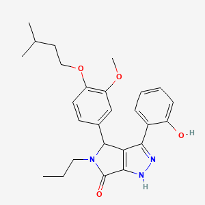 molecular formula C26H31N3O4 B11396133 3-(2-hydroxyphenyl)-4-[3-methoxy-4-(3-methylbutoxy)phenyl]-5-propyl-4,5-dihydropyrrolo[3,4-c]pyrazol-6(1H)-one 