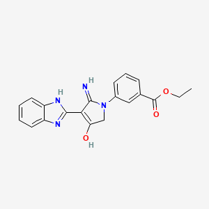 ethyl 3-[5-amino-4-(1H-benzimidazol-2-yl)-3-oxo-2,3-dihydro-1H-pyrrol-1-yl]benzoate