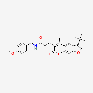 3-(3-tert-butyl-5,9-dimethyl-7-oxo-7H-furo[3,2-g]chromen-6-yl)-N-(4-methoxybenzyl)propanamide