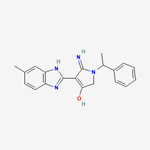 5-Amino-4-(6-methyl-1H-1,3-benzodiazol-2-YL)-1-(1-phenylethyl)-2,3-dihydro-1H-pyrrol-3-one