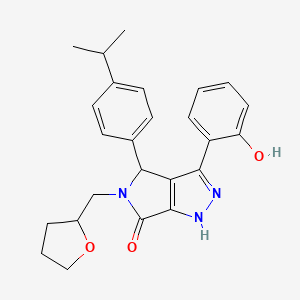 3-(2-hydroxyphenyl)-4-[4-(propan-2-yl)phenyl]-5-(tetrahydrofuran-2-ylmethyl)-4,5-dihydropyrrolo[3,4-c]pyrazol-6(1H)-one