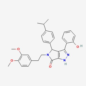 5-[2-(3,4-dimethoxyphenyl)ethyl]-3-(2-hydroxyphenyl)-4-[4-(propan-2-yl)phenyl]-4,5-dihydropyrrolo[3,4-c]pyrazol-6(2H)-one