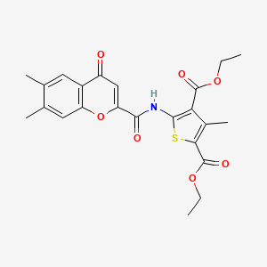 diethyl 5-{[(6,7-dimethyl-4-oxo-4H-chromen-2-yl)carbonyl]amino}-3-methylthiophene-2,4-dicarboxylate