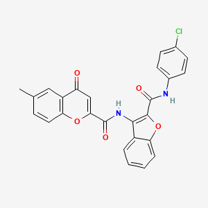 N-{2-[(4-chlorophenyl)carbamoyl]-1-benzofuran-3-yl}-6-methyl-4-oxo-4H-chromene-2-carboxamide