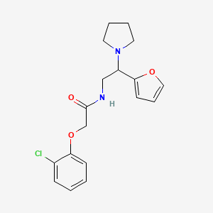 molecular formula C18H21ClN2O3 B11396248 2-(2-chlorophenoxy)-N-[2-(furan-2-yl)-2-(pyrrolidin-1-yl)ethyl]acetamide 