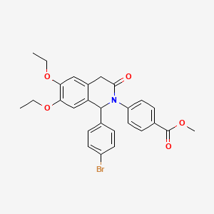 molecular formula C27H26BrNO5 B11396250 methyl 4-[1-(4-bromophenyl)-6,7-diethoxy-3-oxo-3,4-dihydroisoquinolin-2(1H)-yl]benzoate 