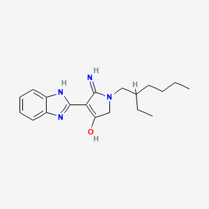 molecular formula C19H26N4O B11396269 5-amino-4-(1H-benzimidazol-2-yl)-1-(2-ethylhexyl)-1,2-dihydro-3H-pyrrol-3-one 