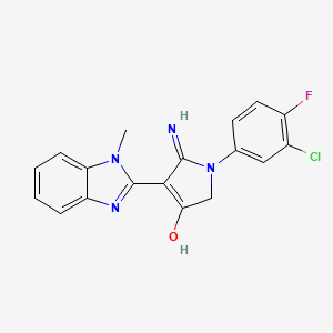 5-Amino-1-(3-chloro-4-fluorophenyl)-4-(1-methyl-1H-1,3-benzodiazol-2-YL)-2,3-dihydro-1H-pyrrol-3-one