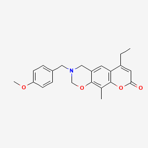 6-ethyl-3-(4-methoxybenzyl)-10-methyl-3,4-dihydro-2H,8H-chromeno[6,7-e][1,3]oxazin-8-one