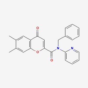 N-benzyl-6,7-dimethyl-4-oxo-N-(pyridin-2-yl)-4H-chromene-2-carboxamide