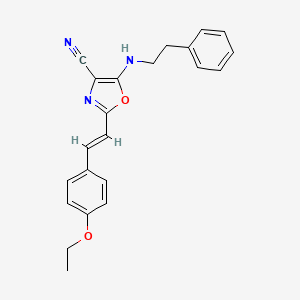 2-[(E)-2-(4-ethoxyphenyl)ethenyl]-5-[(2-phenylethyl)amino]-1,3-oxazole-4-carbonitrile