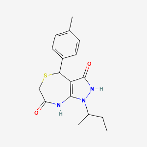 1-(butan-2-yl)-7-hydroxy-4-(4-methylphenyl)-1,2,4,6-tetrahydro-3H-pyrazolo[3,4-e][1,4]thiazepin-3-one