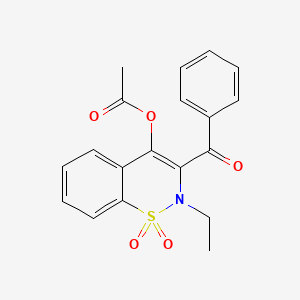 3-benzoyl-2-ethyl-1,1-dioxido-2H-1,2-benzothiazin-4-yl acetate