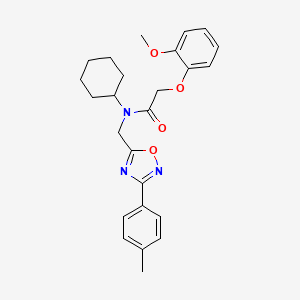 N-cyclohexyl-2-(2-methoxyphenoxy)-N-{[3-(4-methylphenyl)-1,2,4-oxadiazol-5-yl]methyl}acetamide