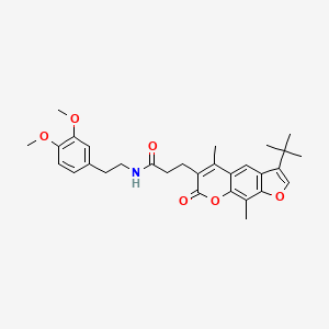 3-(3-tert-butyl-5,9-dimethyl-7-oxo-7H-furo[3,2-g]chromen-6-yl)-N-[2-(3,4-dimethoxyphenyl)ethyl]propanamide