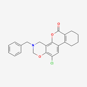 3-benzyl-12-chloro-3,4,7,8,9,10-hexahydro-2H,6H-benzo[3,4]chromeno[8,7-e][1,3]oxazin-6-one