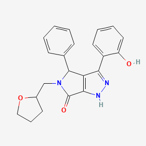 3-(2-hydroxyphenyl)-4-phenyl-5-(tetrahydrofuran-2-ylmethyl)-4,5-dihydropyrrolo[3,4-c]pyrazol-6(1H)-one