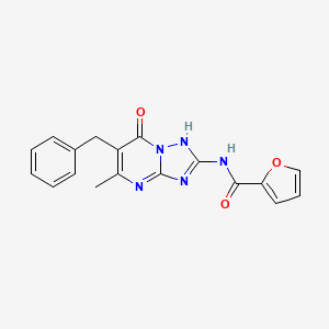 molecular formula C18H15N5O3 B11396450 N-(6-benzyl-7-hydroxy-5-methyl[1,2,4]triazolo[1,5-a]pyrimidin-2-yl)furan-2-carboxamide 