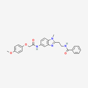 N-[2-(5-{[(4-methoxyphenoxy)acetyl]amino}-1-methyl-1H-benzimidazol-2-yl)ethyl]benzamide